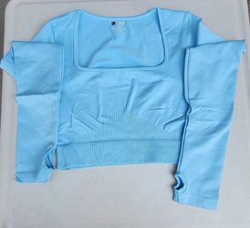 Women's Seamless Sports Yoga Set Long-Sleeved Shorts Thumbholes Slim High-Waist Tummy Control Sports Set
