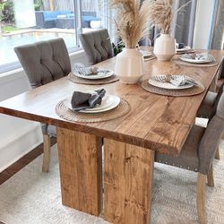 AVAILABLE NOW! Custom Built Dining Table Solid wood Farmhouse Set Modern Rustic Bench Country Oval Round Counter Breakfast Height  Farm House 