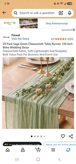 Wedding decorations table runners.