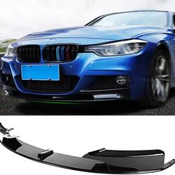 2PCS Front Bumper Lip Spoiler FIT 2012–2018 BMW 3 Series F30 F35 M Sport/M-Tech – Gloss Black, ABS Splitter Kit