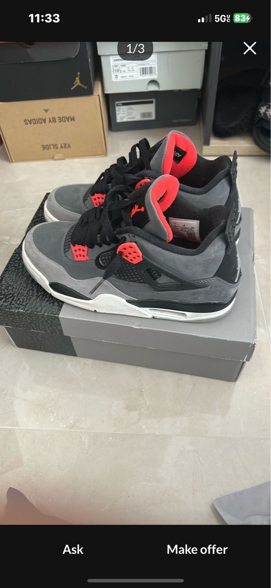AIR JORDAN 4s RETRO INFRARED(SHIPPING)