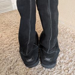 Women's Black Classic Tall Sheepskin UGG Boots
