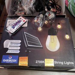 New In Box Solar 49 Feet Long LED String Light With Solar Charging Outdoor Patio Lighting 