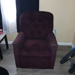 It's a burgundy up with chair