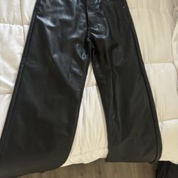 Women’s Black Leather Pants 