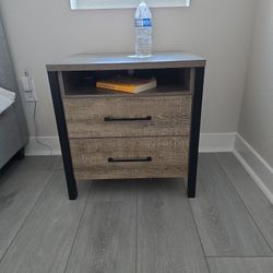 Taupe Brown/Gray & Black 2 Drawer Nightstands (Set Of 2)