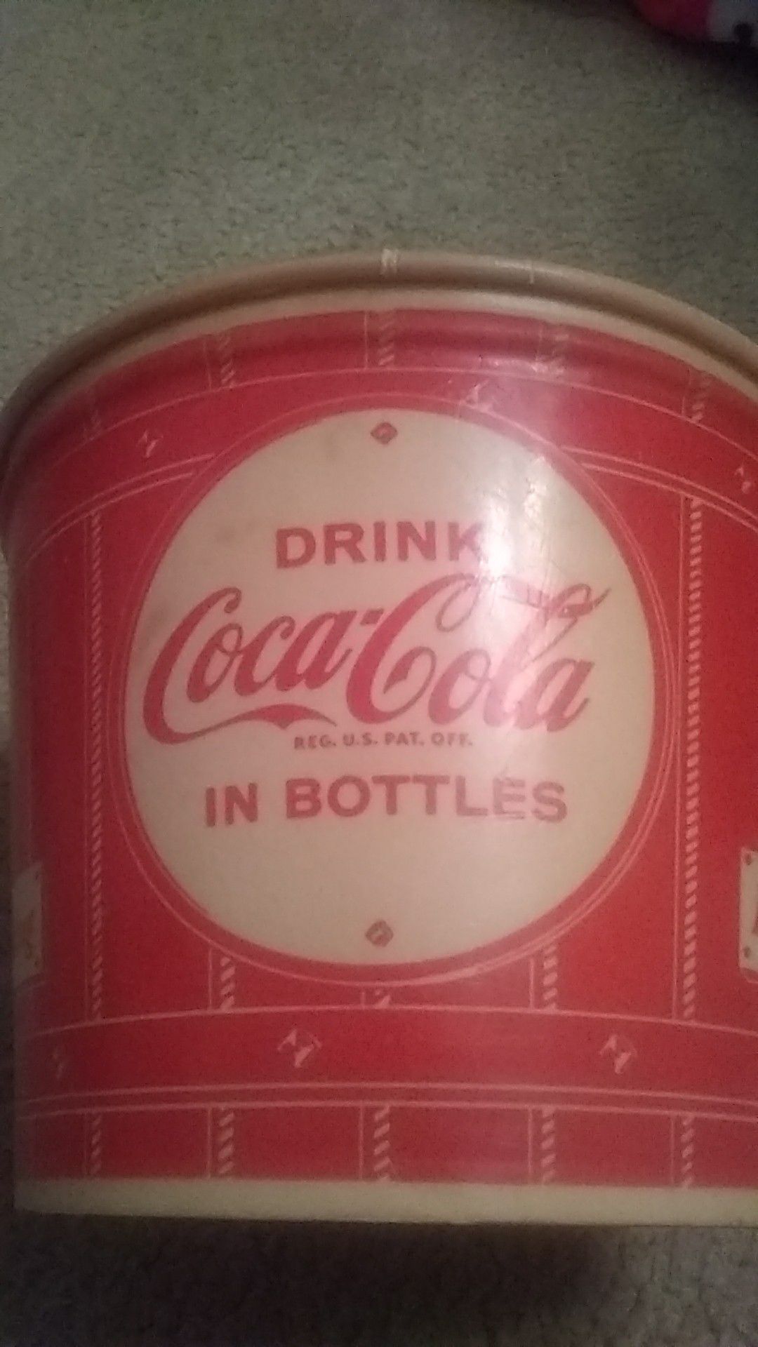Vintage coca cola popcorn bucket 1950s