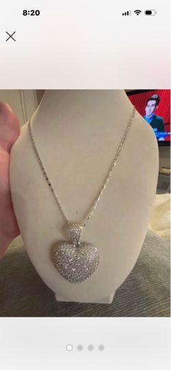 Frosted heart with mirror necklace