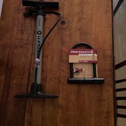 bike lock and bike pump 