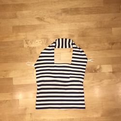 The Limited Navy and White Striped Halter rop Top
