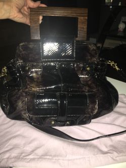 Authentic Zina Eva  Snake Print Leather Handbag