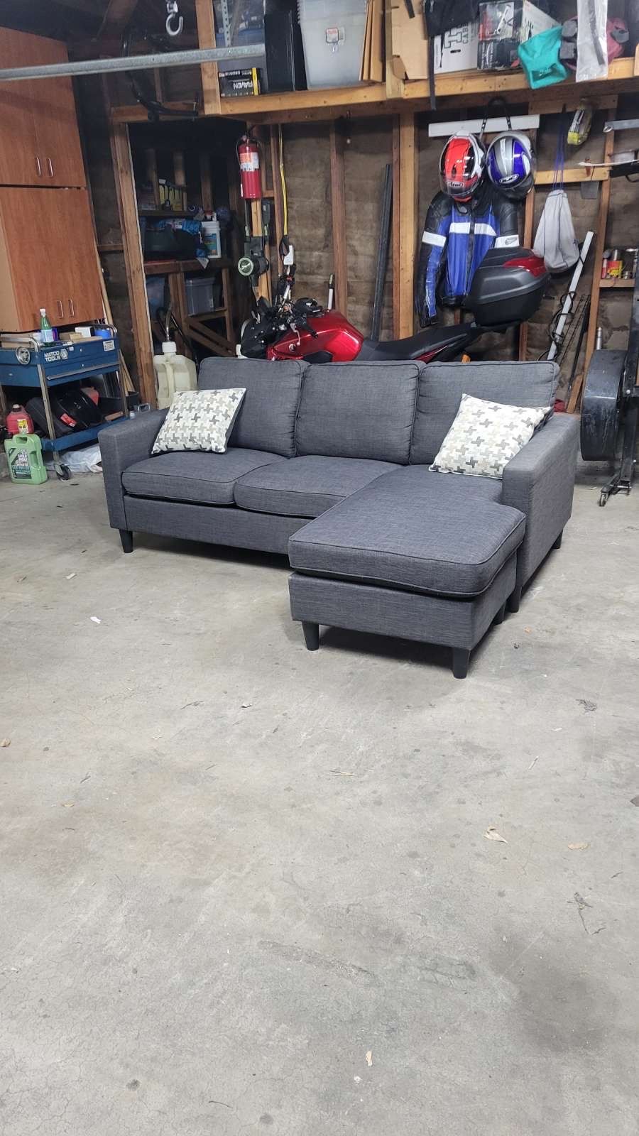 Dark Gray Sectional Couch - FREE DELIVERY