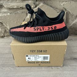 New DS Adidas Yeezy Boost 350 V2 Core Black Red Size 4.5 Men / 6 Women’s