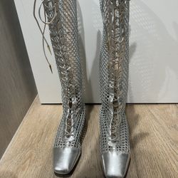 Dior Naughtily-D Fishnet Knee Boots