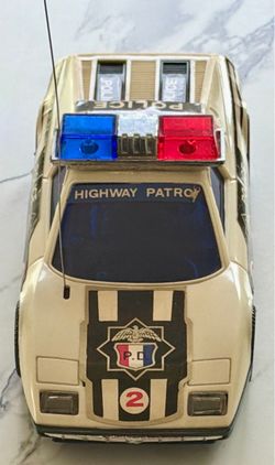 Remote Control Lamborghini Countach 1980s Police Car Working Lights-Vintage