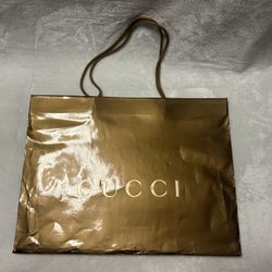 Brown large Gucci shopping gift bag