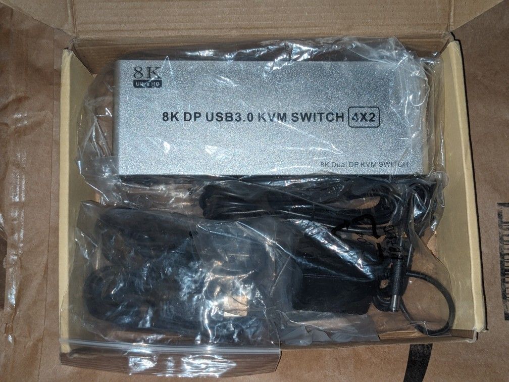 8K 60Hz DisplayPort KVM Switch 4 Computers 2 Monitors