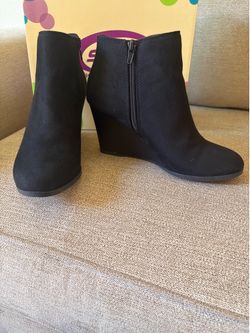 Suede Wedge Booties