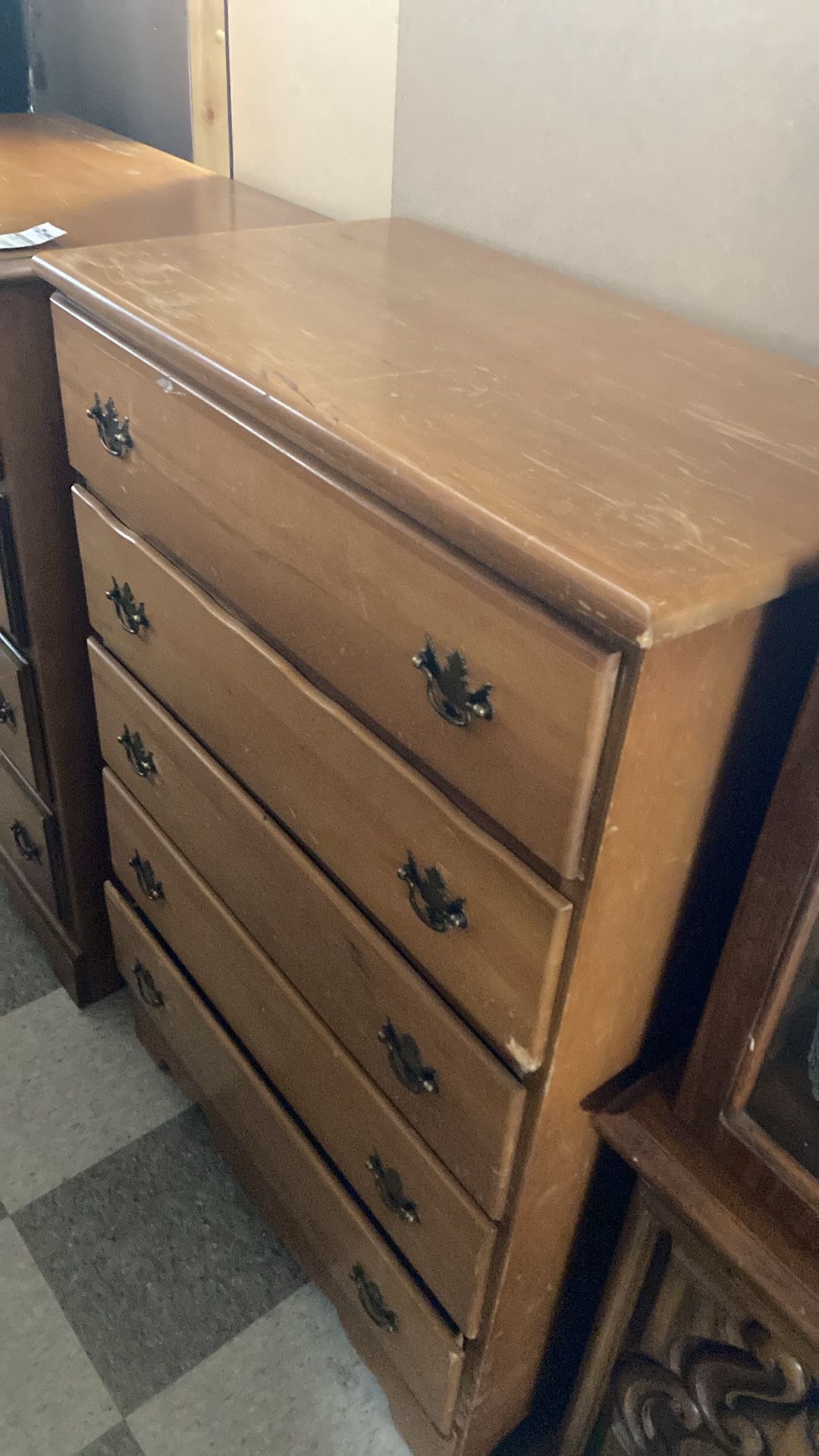 Five Drawer Light Wood Dresser