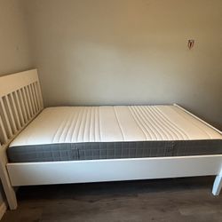 White Twin Bed Frame W/ Mattress