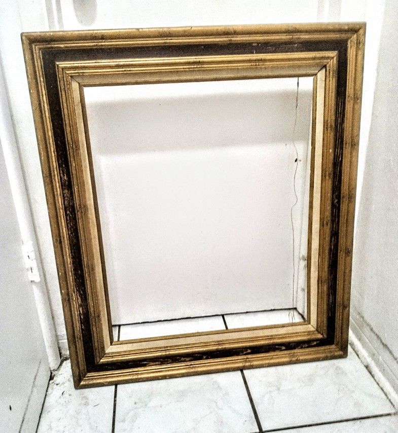 Large Ornate Wood Frame Antique Gold