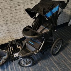 Blue Baby Guard Stroller With Car Seat And Base