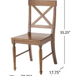 Set Of 2 Solid Wood Dining Chairs - NEW