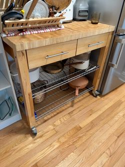 Butcher's Block with Drawers and Shelves