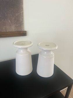 Set of ceramic candle holders $10