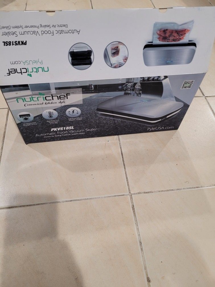 NutriChef PKVS18SL Automatic Food Vacuum Sealer, Electric Air Sealing Preserver System (Silver)