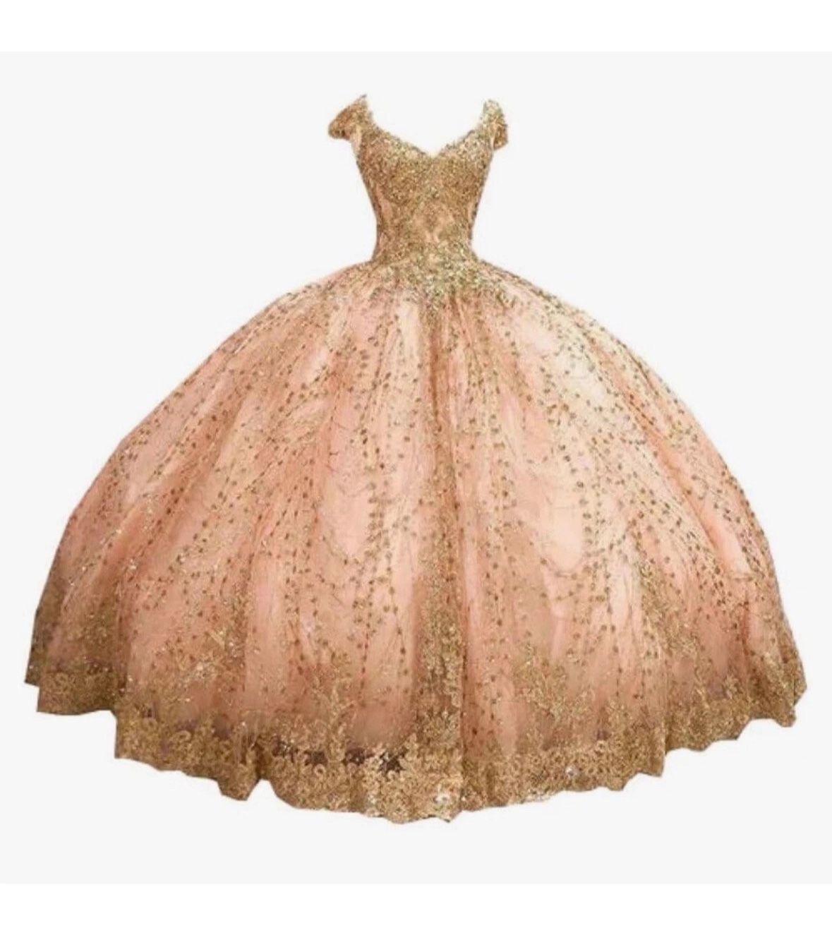 quinceaƱera / Sweet 16 / Prom Rose Gold/ Pink Dress Size Small. Beautiful!