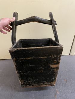 Antique Wood Chinese Rice Bucket