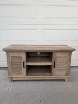 Rustic Wood TV Stand with Cabinet Doors