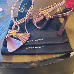 Authentic Yves St Laurent Pink Strappy Heels