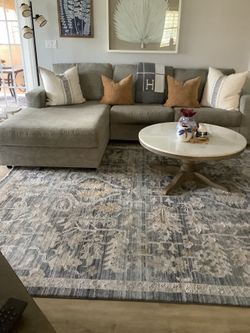 Gray sofa with chaise
