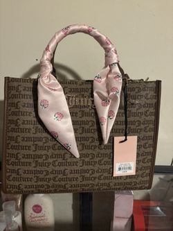 NWT Juicy Couture Drama Queen Tote In Chestnut Chino Brown