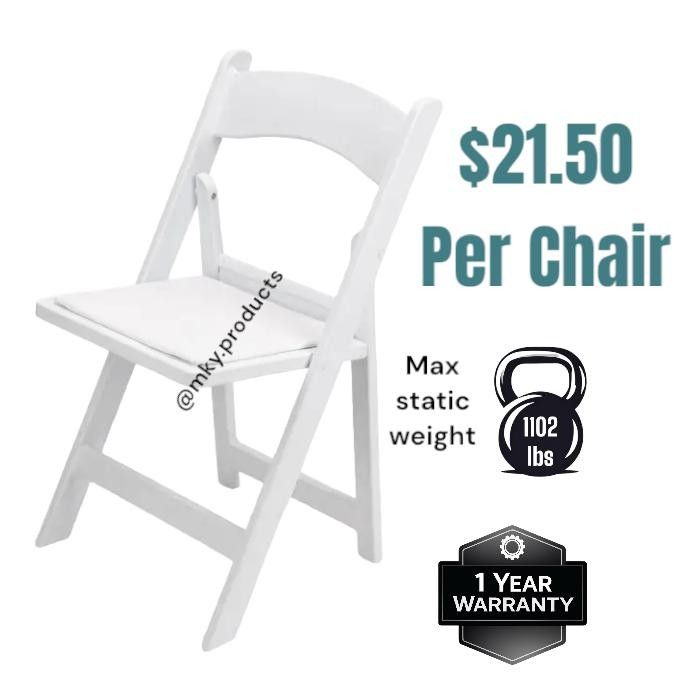 Brand New White Resin Chair Commercial Grade 1 YR Warranty Wholesale Price