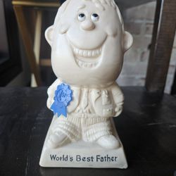 Vintage R&W Berries 1970 "Worlds Best Father" Statue Figure Vintage Collectible