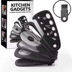 6-in-1 Smart Kitchen Gadget Set – Slicer, Shredder, Cheese Grater, Peeler, Pizza Cutter, Herb Stripper & Bottle Opener with Stainless Steel Blades