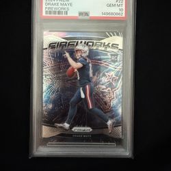 2024 Prizm Drake Maye Fireworks Psa 10 Patriots 