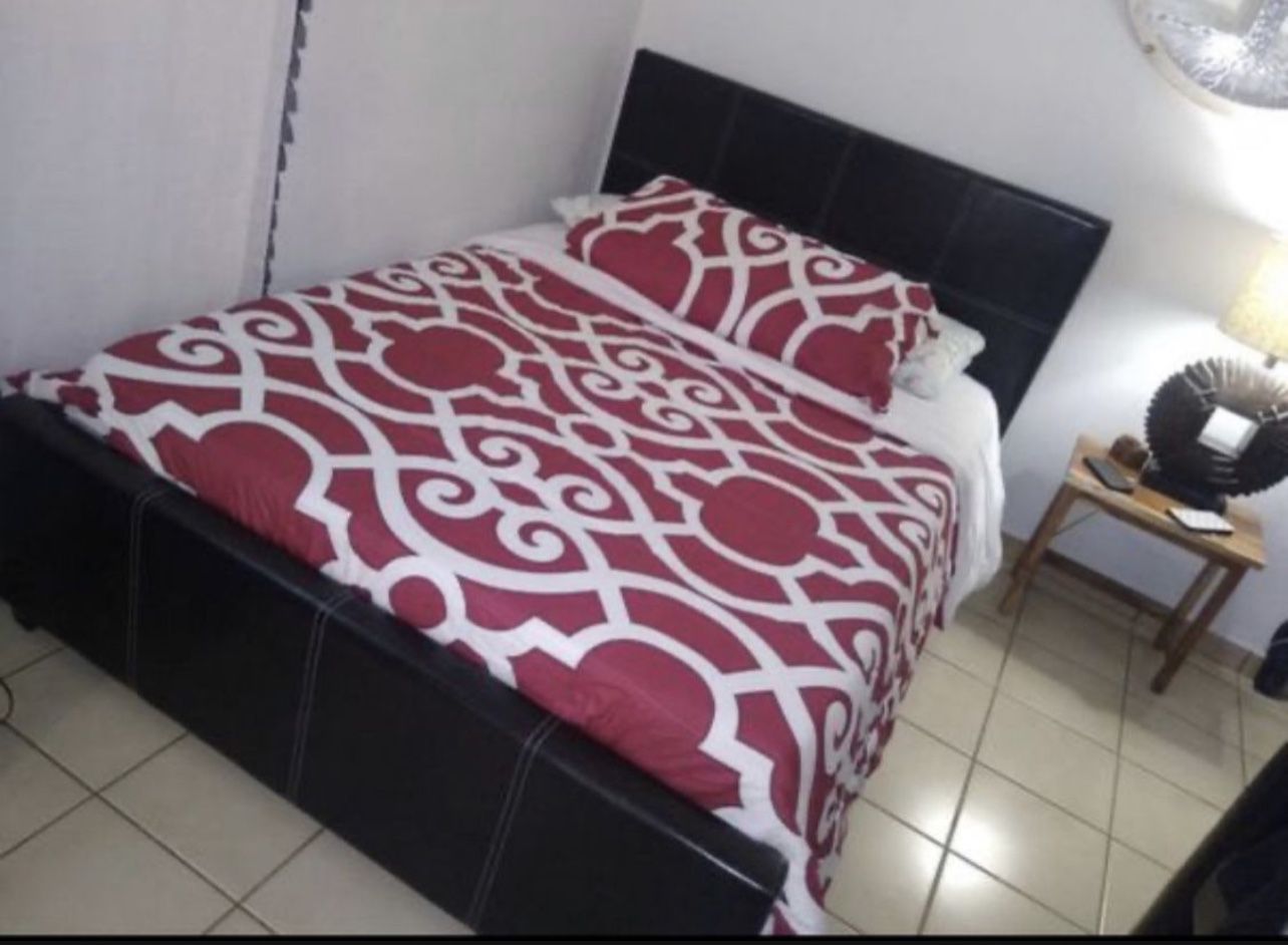 Full Size Bed. frame new in the box with the mattress free delivery