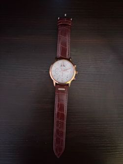 Lige business casual watch gold white
