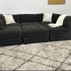 CHARCOAL GREY BRAND NEW 6PC MODULAR SECTIONAL SAME DAY DELIVERY 