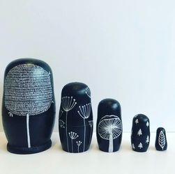 Nature Nesting Dolls, Matryoshka Babushka Dolls - hand painted and illustrated