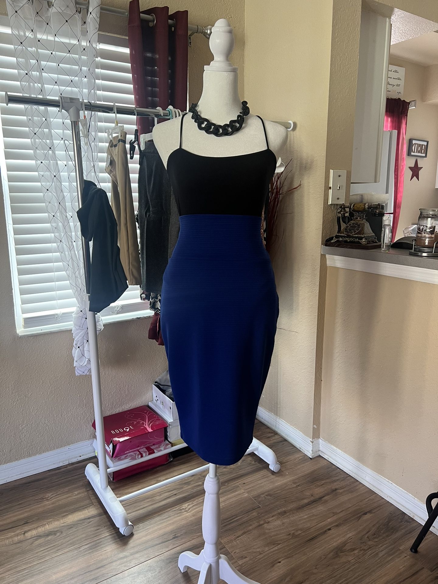 Royal Blue High Waist Pencil Skirt