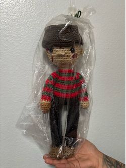 Handmade Crocheted Freddy Krueger Doll for sale