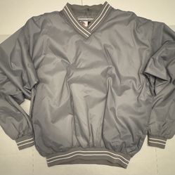 NWOT  The Rock  V Neck Windbreaker  Pullover  Mesh Lined  Gray  Men  Size Small