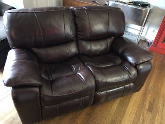 Genuine leather love seat