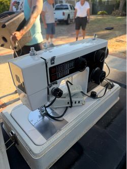 Vintage Nelco Sewing Machine with Carrying Case  Description: Vintage Nelco sewing machine in clean cosmetic condition. Includes the original carrying