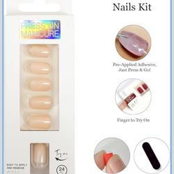 Acrylic Press On Nails Square Short - Nude Peach